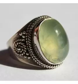 bague argent préhnite