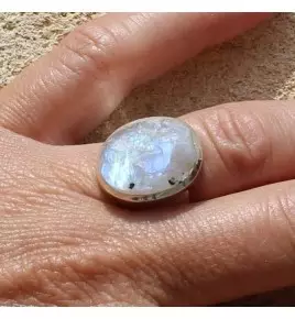 bague argent 925 et pierre de lune