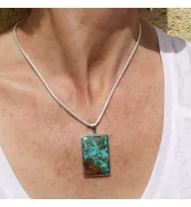 pendentif argent 925 et chrysocolle