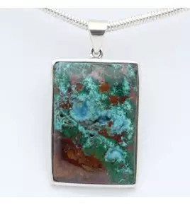 pendentif argent 925 et chrysocolle