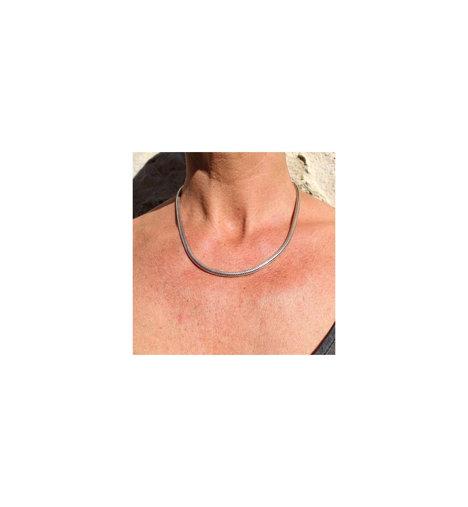 Chaîne Argent 925 Maille Serpent (snake) – épaisseur 1,2 Mm, Longueurs 45/50/60 Cm