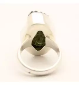 bague argent et pierre verte