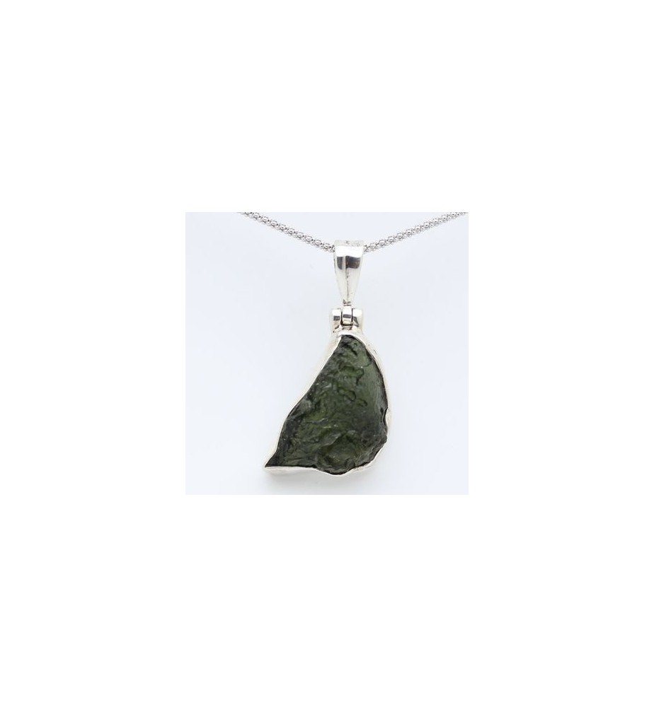 pendentif argent et moldavite pendentif argent et moldavite