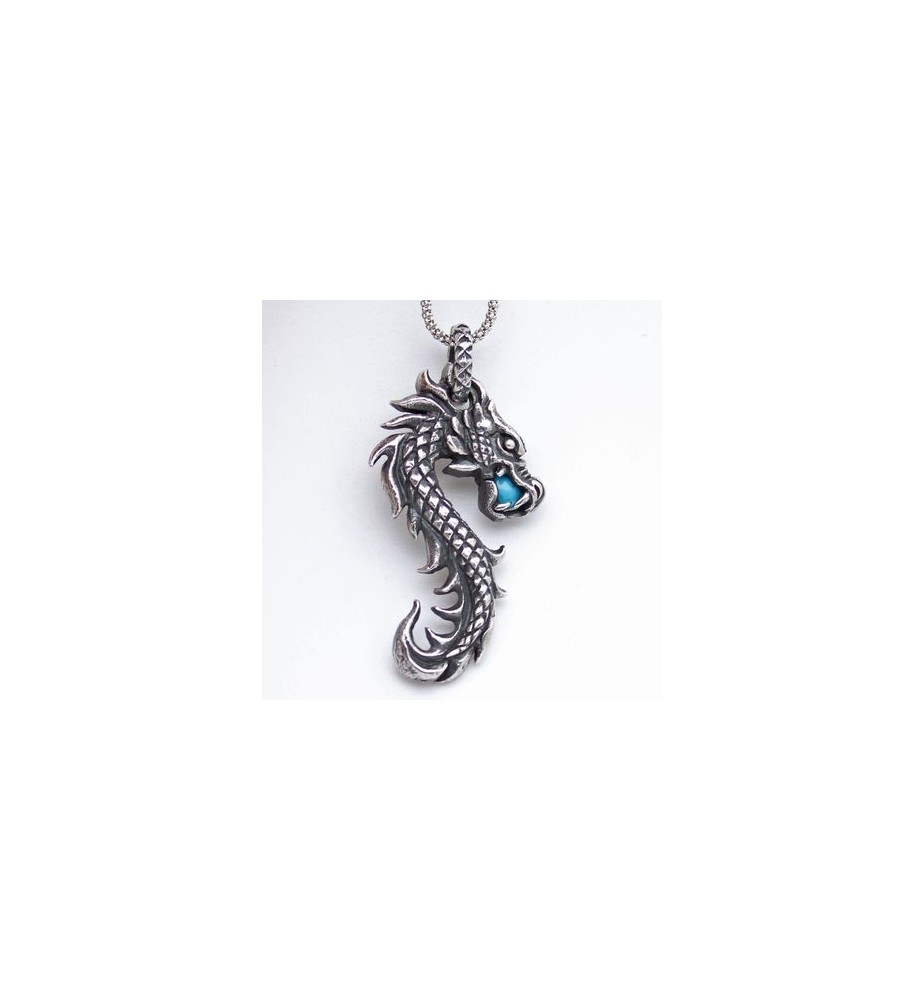 pendentif argent dragon et turquoise pendentif argent dragon et turquoise