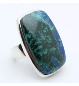 bague argent 925 et chrysocolle azurite malachite