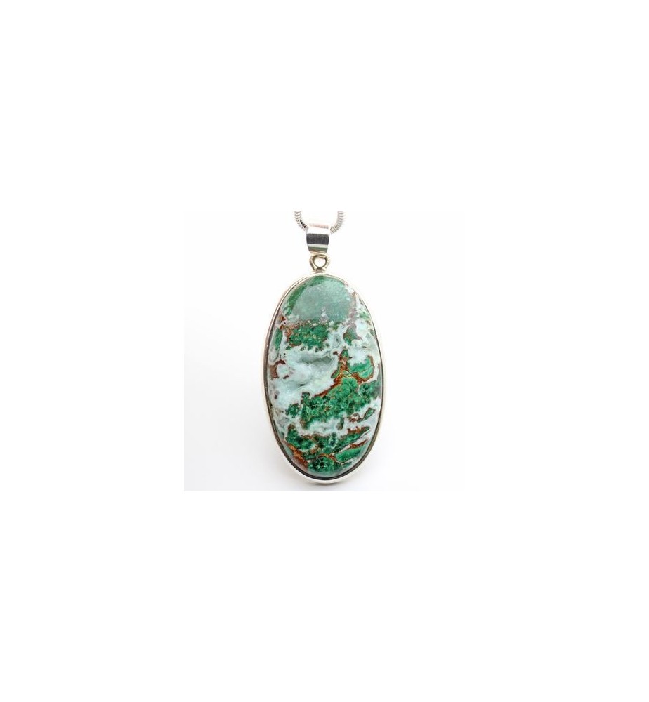 pendentif argent et chrysocolle pendentif argent et chrysocolle