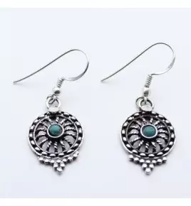 boucles doreilles argent et turquoise