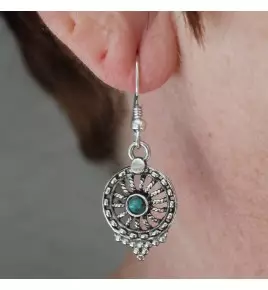 boucles doreilles argent et turquoise