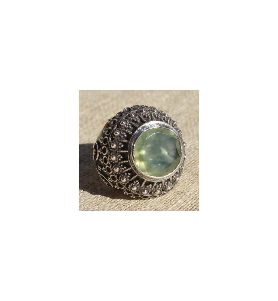 bague argent et prehnite bague argent et prehnite