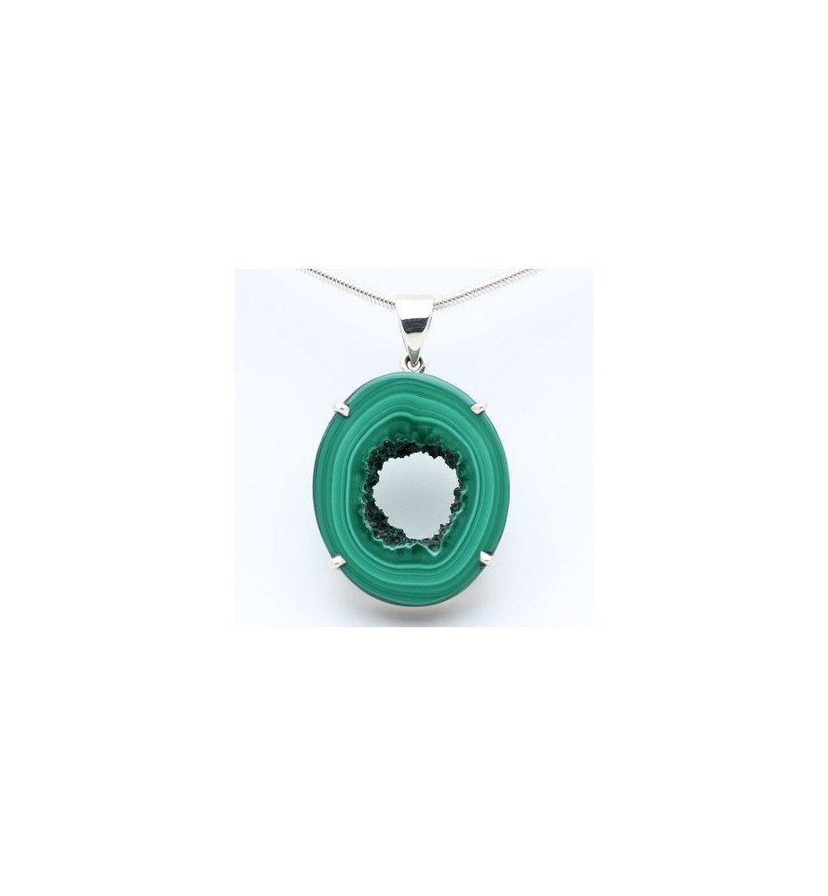 pendentif argent et malachite pendentif argent et malachite