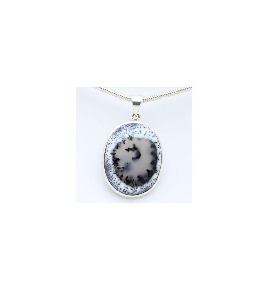pendentif argent et agate dendritique pendentif argent et agate dendritique