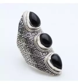 bague argent et onyx