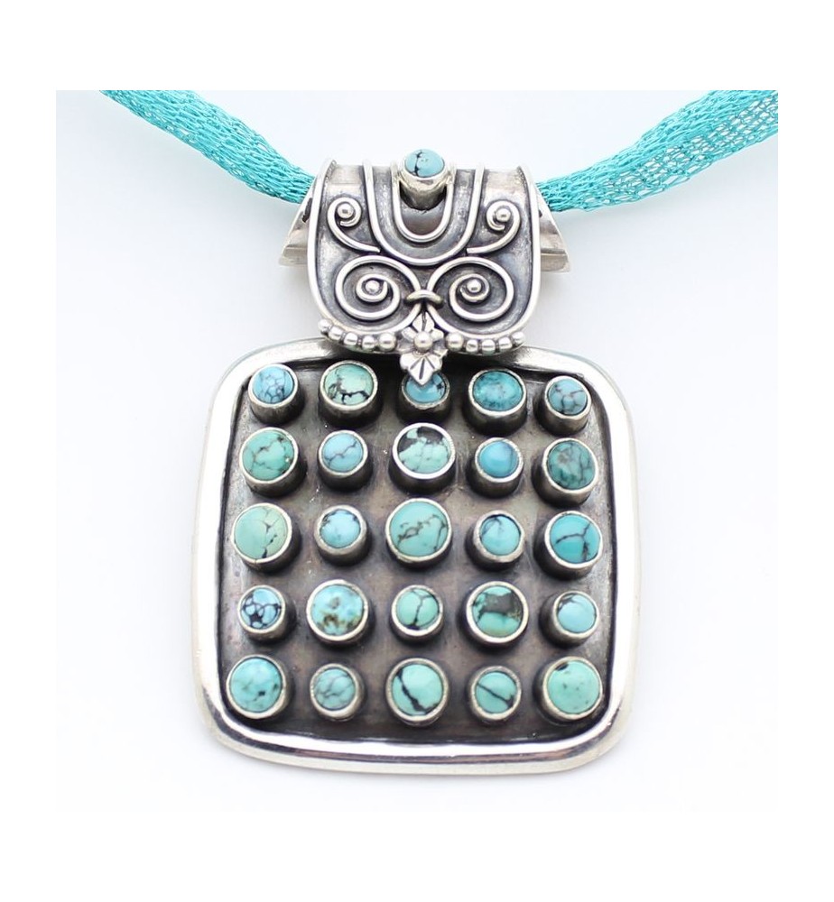 pendentif argent et turquoise pendentif argent et turquoise
