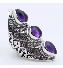 bague argent et améthyste