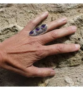 bague argent et améthyste