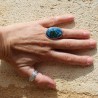 bague argent et chrysocolle