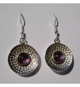 boucles d'oreilles argent améthyste