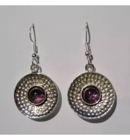 boucles d'oreilles argent améthyste